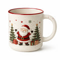 Mug en céramique 350 ml blanc rouge à motif Père Noël style festif