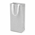 Sac cadeau 15 x 10 x 30 cm en tissu non tissé gris avec anses pour bouteille