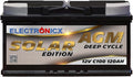 Electronicx Batteries de voiture, 120 Ah, 12 V, 353x175x190 mm, Noir/Gris, Batterie AGM, Deep Cycle Solar Edition