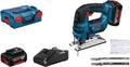 Bosch Professional Scies sauteuses, 18 V, 4,0 Ah, Bleu/Blanc, System scie sauteuse sans-fil GST -LI B (avec 2 batteries