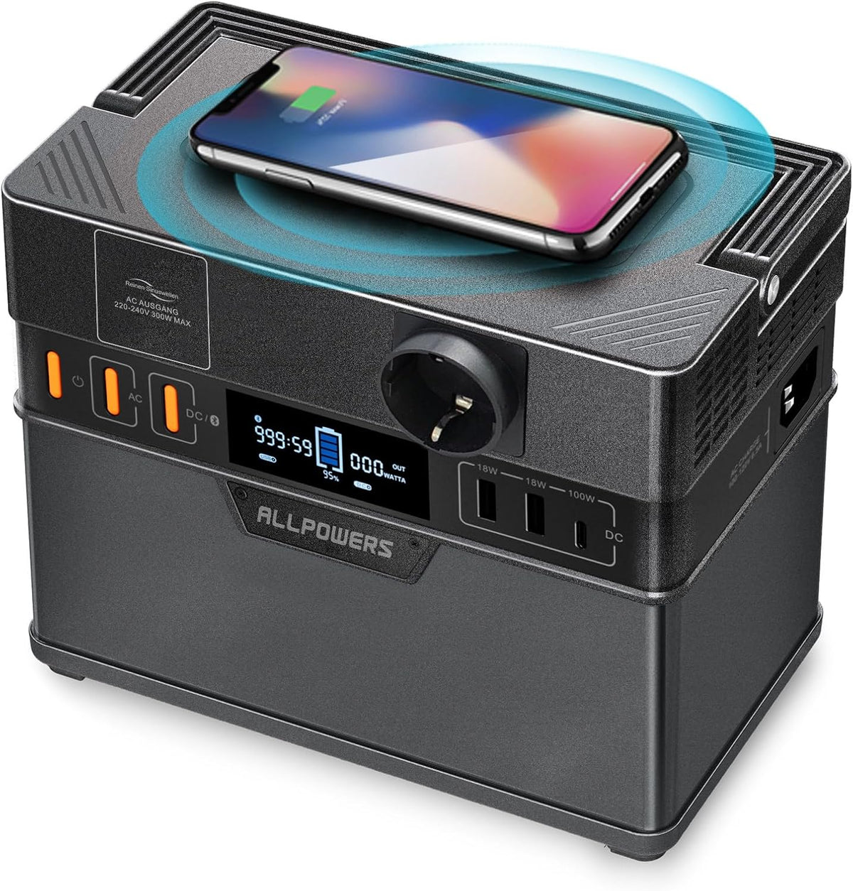 ALLPOWERS Groupes éléctrogènes, 288 Wh, 300 W, Noir/Bleu, S300 Plus Station électrique portable avec sortie CA