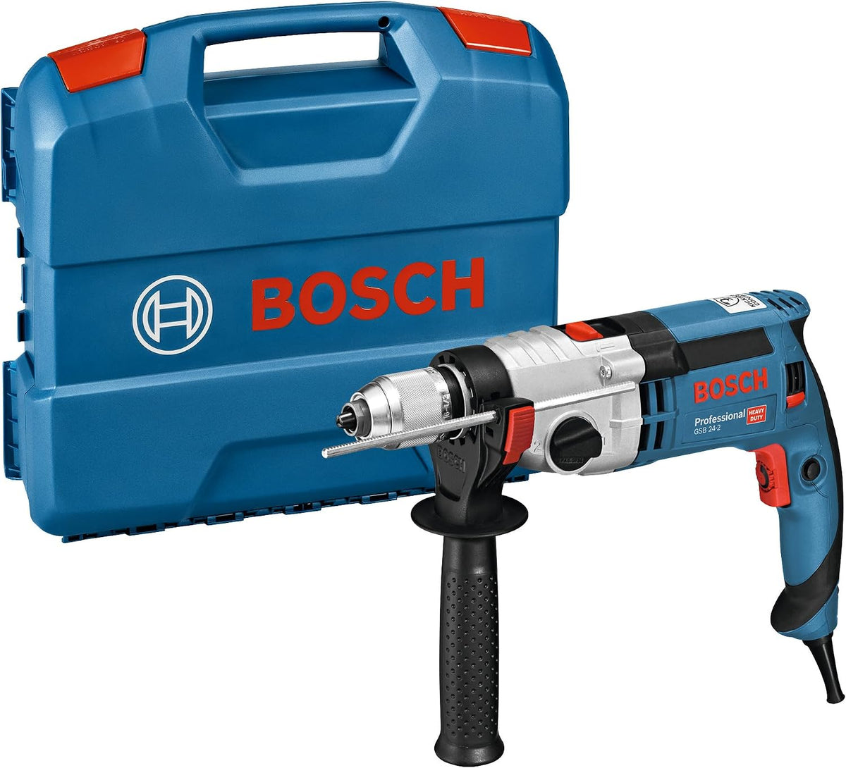Bosch Professional Marteau perforateur, 1100w, Bleu, Bosch Perceuse à percussion bosch gsb24-2 - avec coffret - 060119c801