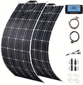 TPTAWF Panneaux solaires, 800 W, 400 W, Noir/Gris, Lot de 2 flexibles de pour camping-car, module photovoltaïque monocristallin portable