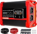 JIGUUN onduleur, 3000 W, 9000 W, 24 V, 220 V, Noir/Rouge, / Convertisseur Pur Sinus transformateur