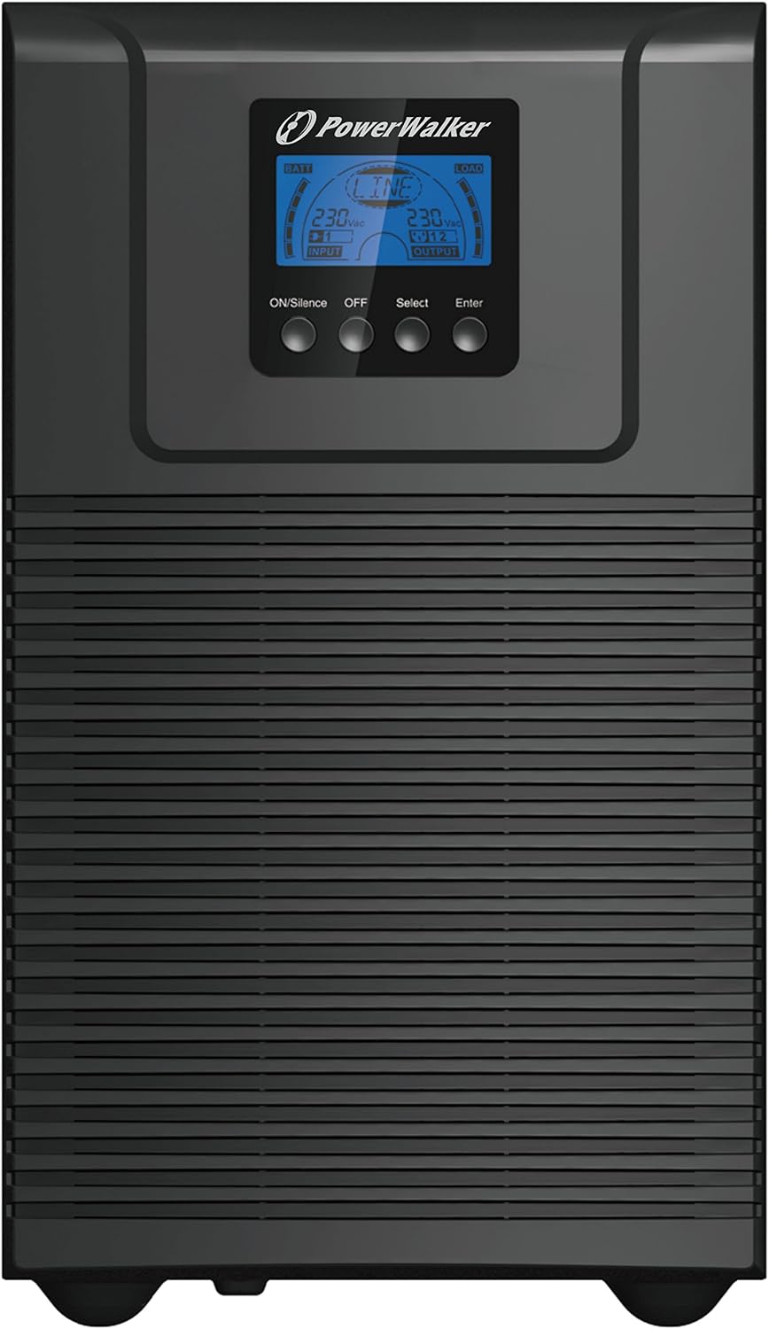 PowerWalker onduleur, 1800 W, Noir, VFI 2000 TG Double-Conversion (en Ligne) 2000 VA 4 Sortie(s) CA