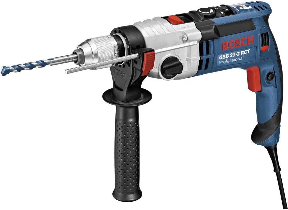 Bosch Professional perceuse-visseuse, 22 mm, 300 W, 13 mm, 210 mm, Blanc/Noir, à percussion GSB 21-2 RCT (Ø de perçage dans béton : 13