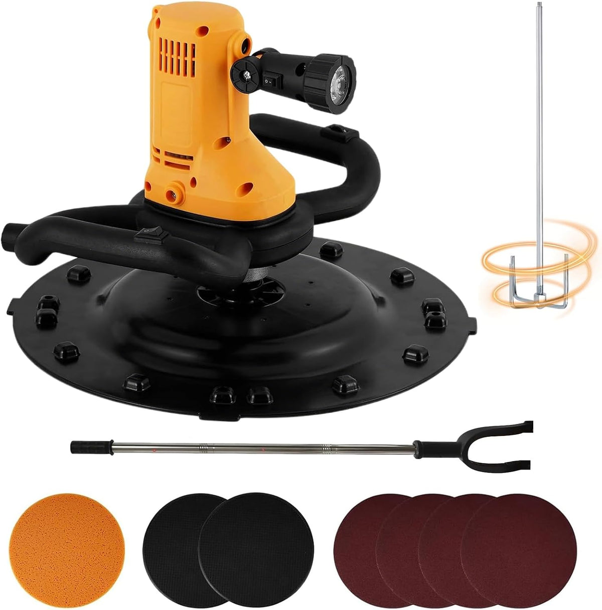 Truelle Outils à béton, 2800 tr/min, 2880 W, Noir/Orange, électrique malaxeur à béton avec fonction de lissage mural