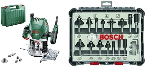 Bosch Home and Garden Défonceuses, 8 mm, Vert, Argent, Défonceuse Bosch - POF 1400 ACE (Livrée avec set d'accessoires