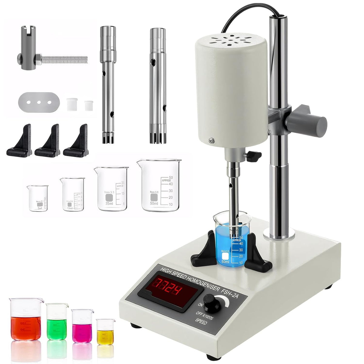Zertylre Homogénéisateurs et accessoires, 22000 tr/min, 500 ml, Gris/Blanc, Homogénéisateur réglable à grande vitesse