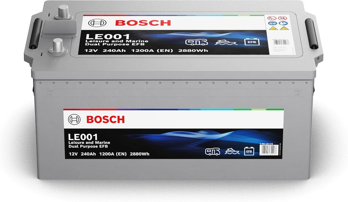 Bosch batterie, Gris/Blanc, LE001 - Série LE EFB - EFB Décharge Lente - 0092LE0010