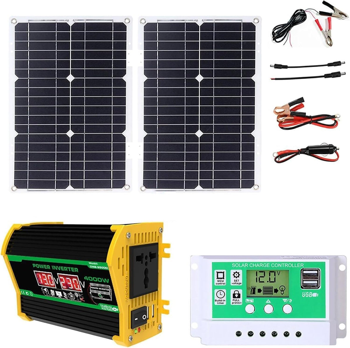 SXYKXYDL panneau solaire, 420 x 280 x 2,5 mm, 50 W ± 5 %, 12 V CC/24 V, conversion intelligente automatique, 4000 W, 50 W, Substrat en aluminium, Noir