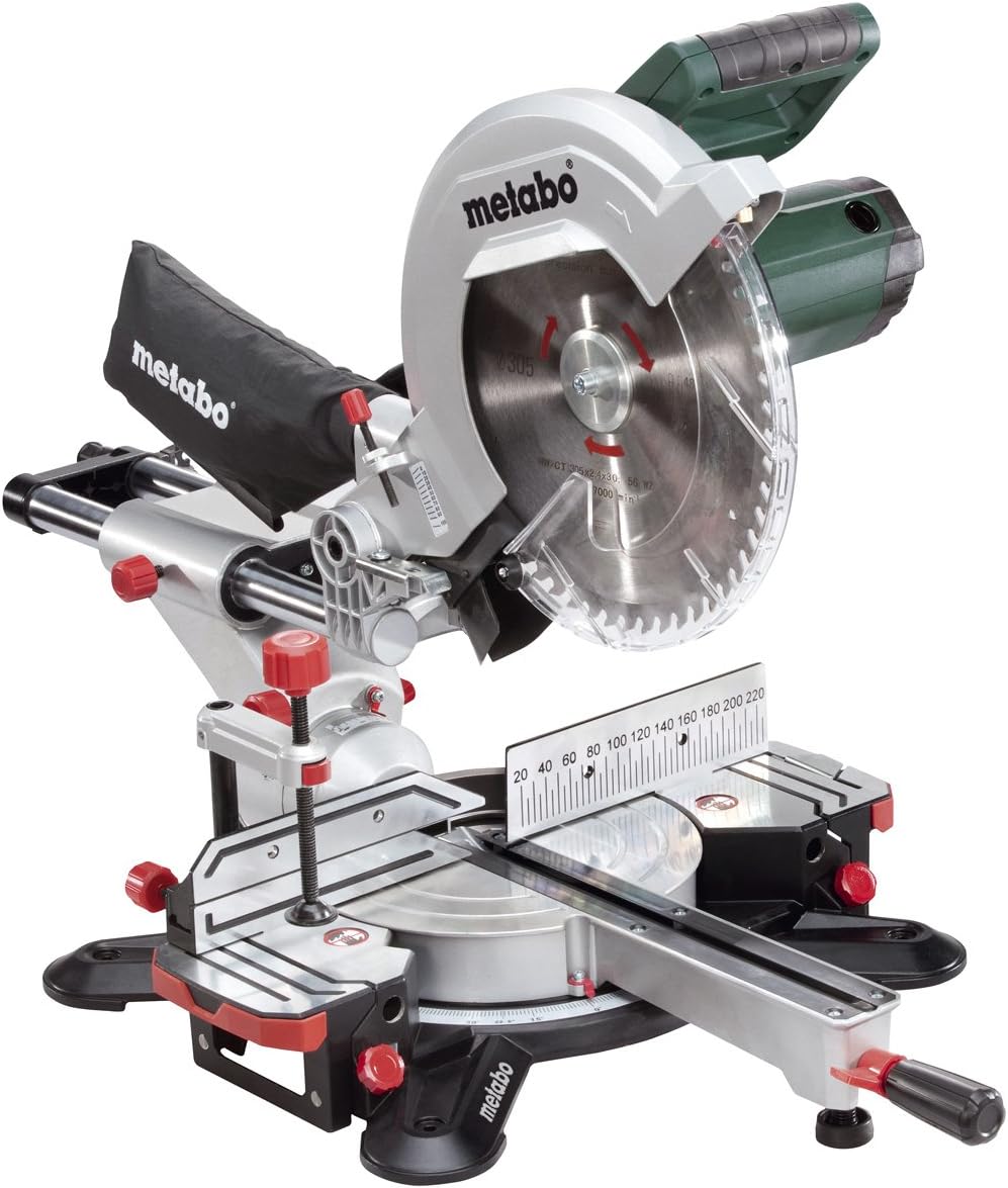 metabo Scies d'encadreur, 305 m, Gris/Noir, SAS Scie à onglets radiale kgs - 619305000