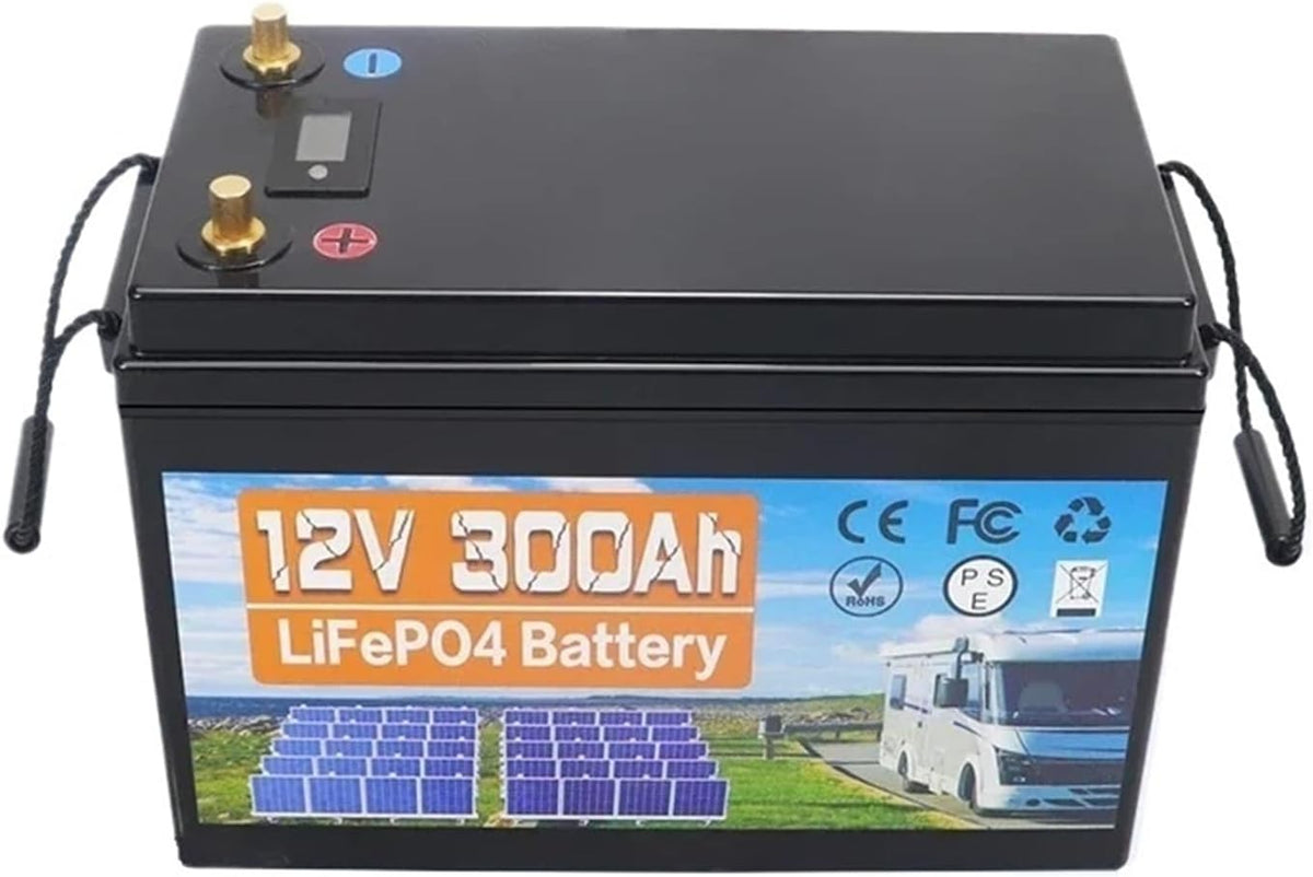 Yhytgbhk batterie, 12 V, 350 Ah, Bleu/Gris, Lithium-ION LiFePO4 100- avec système de Gestion de intégré