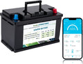 kcvolro batterie, 12 V, 100 Ah, noir | Taille : 12 V 100 Ah, au lithium LiFePO4 avec Bluetooth, 100 A BMS