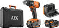 AEG perceuse-visseuse, 18 V, 13 mm, 4 Ah, Noir/Gris, - Perceuse visseuse percussion 60 Nm, 2 vitesses, livrée avec 2 batteries