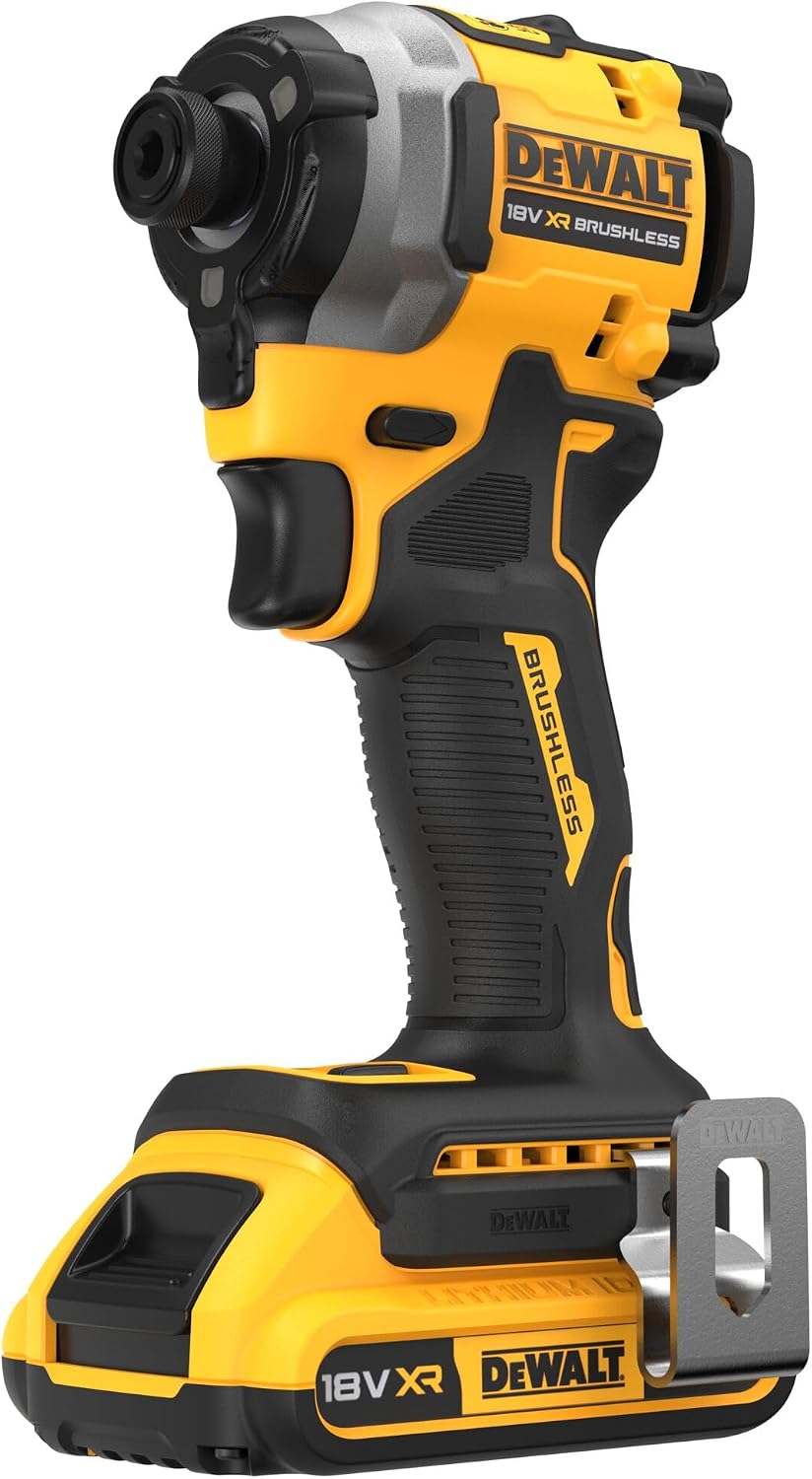 DEWALT visseuse à choc, 18 V, 2 Ah, Noir/Marron, - s Compacte XR Brushless, Inclue 2X Batteries, 1X Chargeur