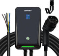 LEFANEV Stations de charge, 22KW, 6 m, Noir/Bleu, 32A/Type 2 Triphasé Chargeur Voiture Electrique, Chargeur EV avec écran Numérique