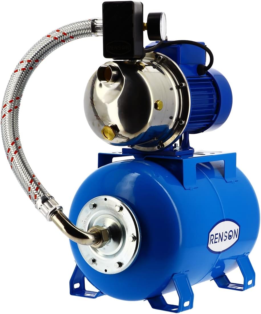 RENSON Pompes à haute pression, 24 L, 750 W, 40 L, 8 bar, Bleu/Gris, Groupe de surpression, FABRICATION FRANCAISE