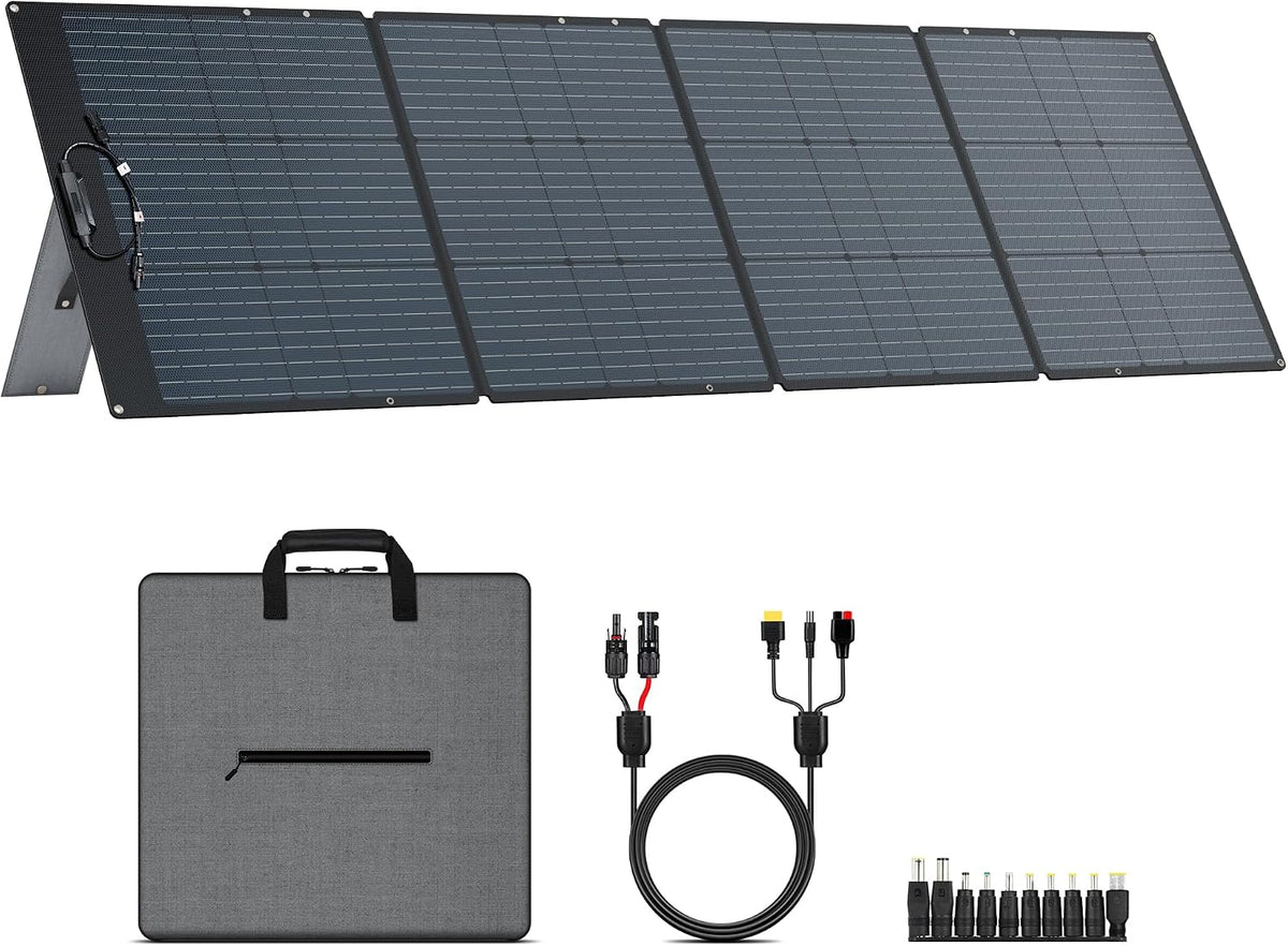 CTOLITY panneau solaire, 200 W, Bleu/Gris, Étanche pour Station Alimentation, Randonnée, Hors-réseau