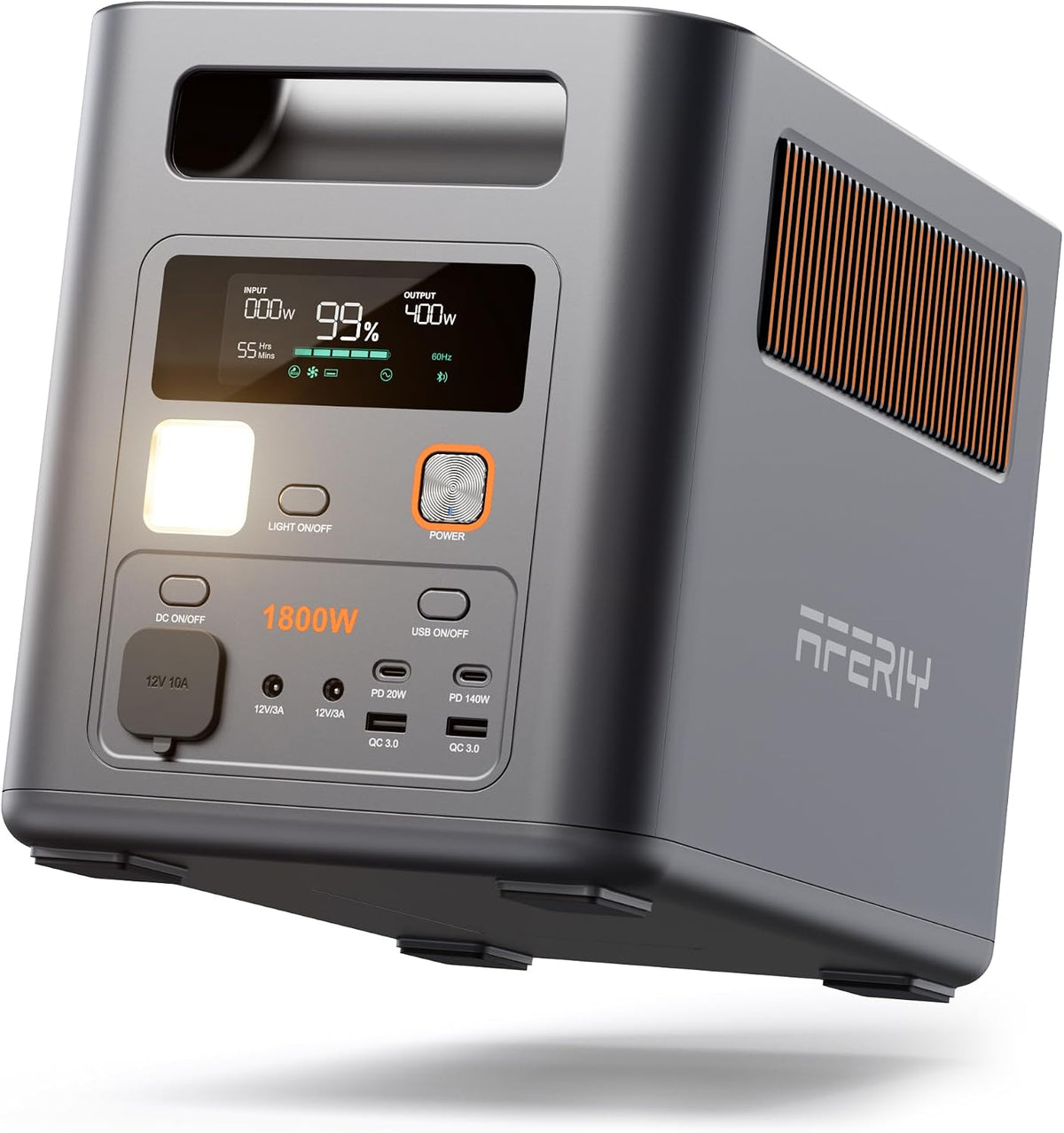 AFERIY groupe électrogène, 1800 W, 5120 Wh, Gris/Noir, P180 Pro Générateur Électrique Portable, Batterie Nomade Extensible à