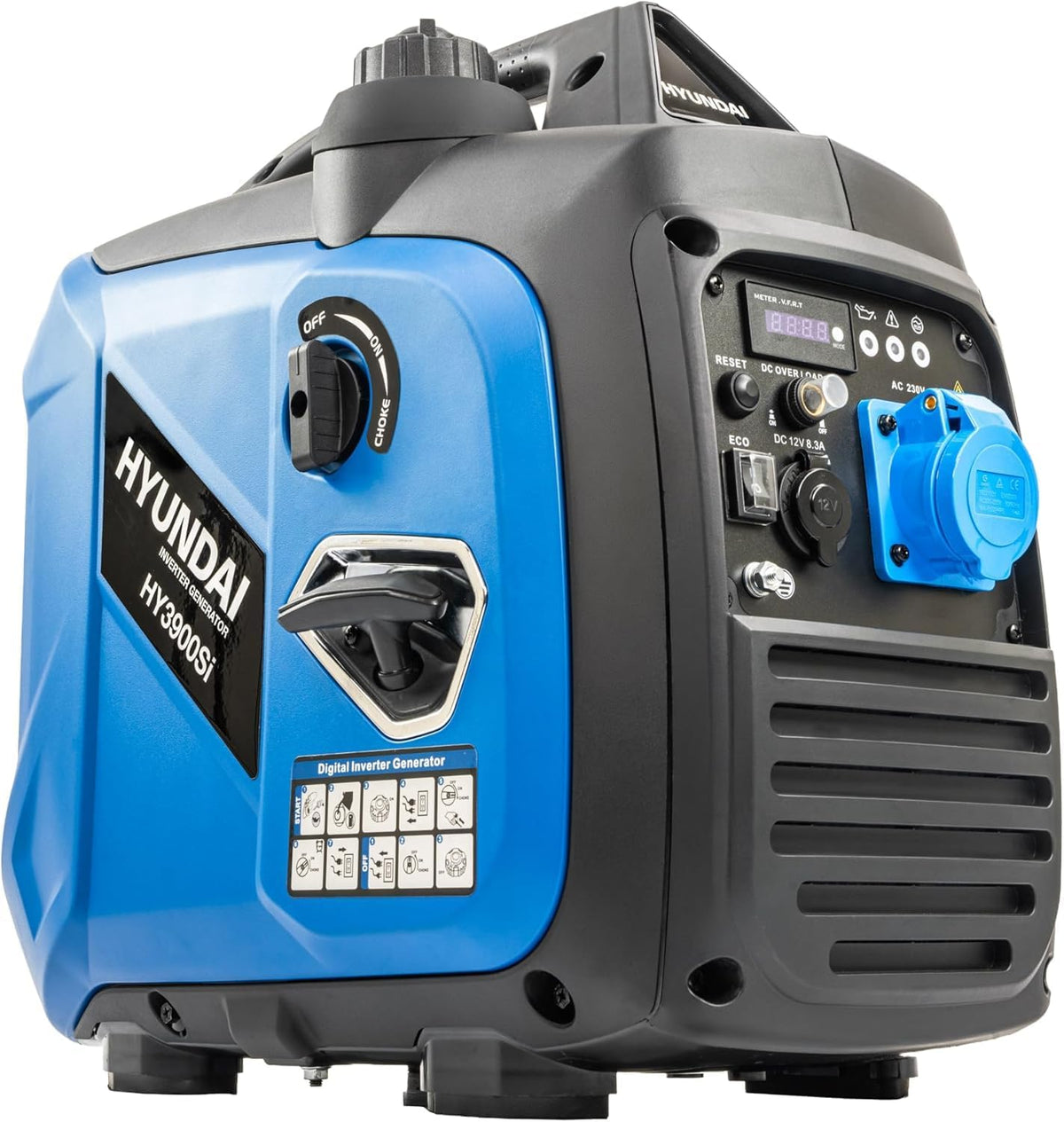 HYUNDAI groupe électrogène, 3300 W, 3 kW, Bleu/Noir, Inverter / Continu, Silencieux, Onde Sinusoïdale Pure
