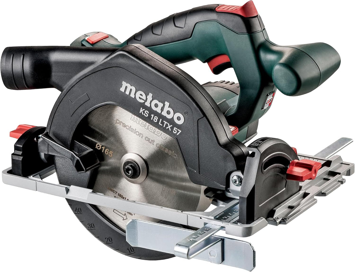 metabo scie circulaire, 601857890 W, 18 V, Gris/Noir, KS 18 LTX 57 sans fil