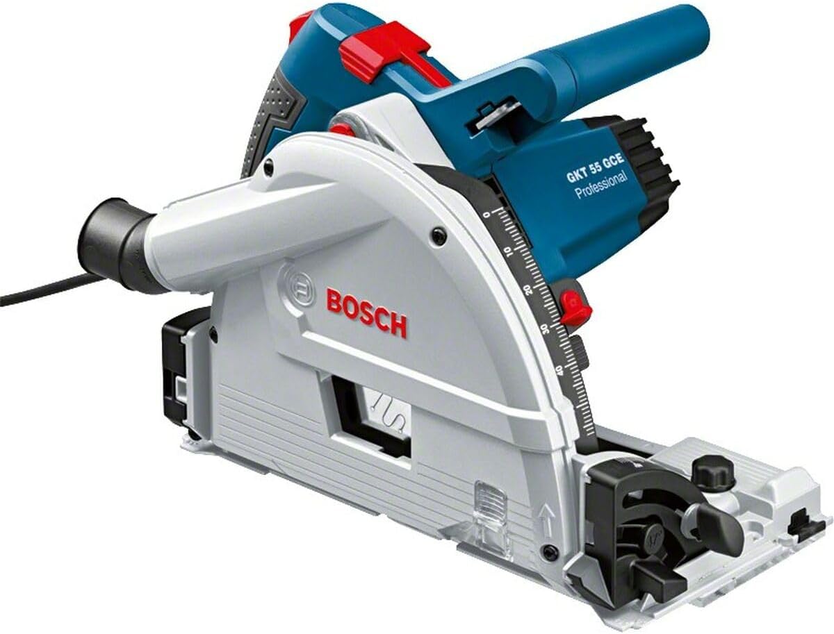 Bosch Professional scie circulaire, 400 W, 165 mm, Gris/Blanc, scie plongeante GKT 55 GCE (puissance 1, Ø de lame