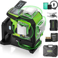 Huepar Traceurs de ligne laser, 4 x 360, Vert, Niveau Laser 16 Lignes avec Écran LCD, Piles Rechargeables au Lithium et Alcalines