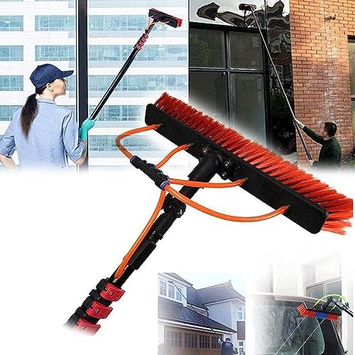 Générique Manches télescopiques, Bleu/Noir, Brosse de Nettoyage télescopique, kit de Nettoyage pour Poteau alimenté en Eau