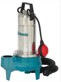 CALPEDA Pompes d'arrosage, 9 m, 0,75 kW, 230 V, Gris/Bleu, Pompe Submersible GQSM Eaux Charges GQS50- 1Hp 50Hz