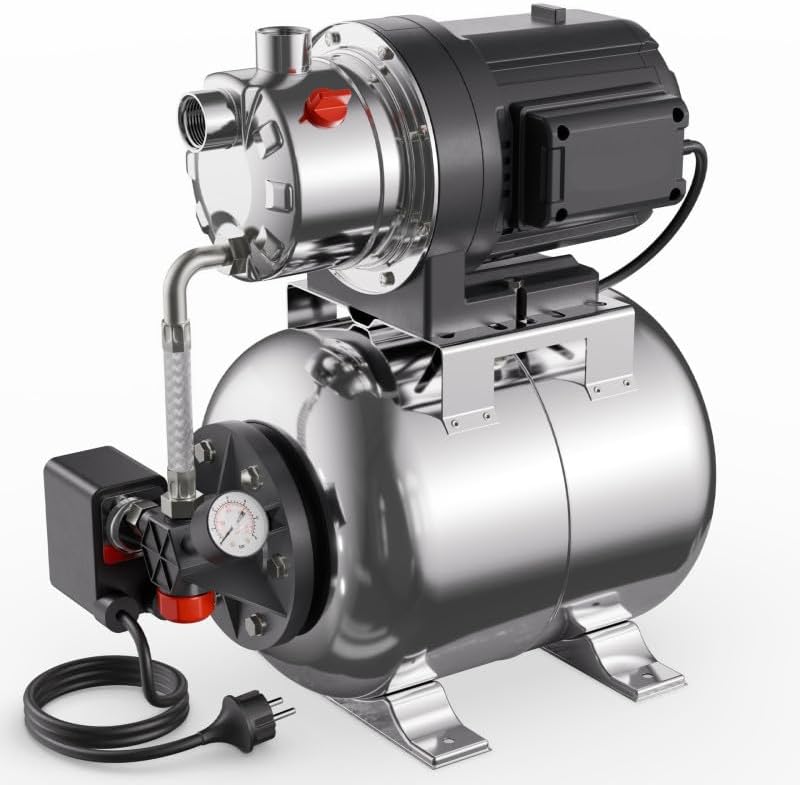 BB Loisir Pompes d'arrosage, HW-1350VA, 1300 W, 230-240 V / 50 Hz, 76 dB(A), 1300 W, Argenté/Noir
