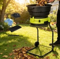Naturalpowev broyeur, 53 x 114 x 54 cm, 2500 W, 8000 TR/Min, 10 m, Vert et noir, Vegetaux Électrique, Feuilles Mortes avec Paillage 55 Gallons/Min