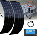 TPTAWF panneau solaire, 12 V, 24 V, Bleu/Noir, ultra fin, kit flexible Pet - avec contrôleur 40 A, panneaux solaires monocristallins flexibles