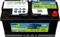 EnergyTank Batteries de voiture, 12 V, 140 Ah, Noir/Vert, Batterie AGM à Décharge Lente pour Camping-Car et Bateau