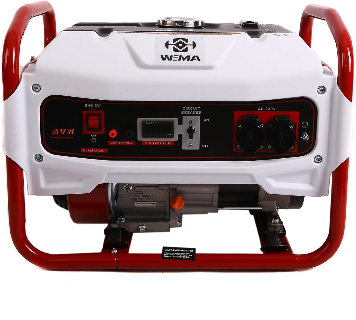 Weima groupe électrogène, 3200 W, Gris/Rouge, wm3200b 7 PS AVR à essence Générateur Not électrique 2 ans