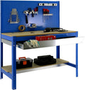 Simon Rack Établis, 600 kg, 1445x1210x610 mm, Bleu, Etabli d'Atelier, Capacité de Charge, Panneau Perforé