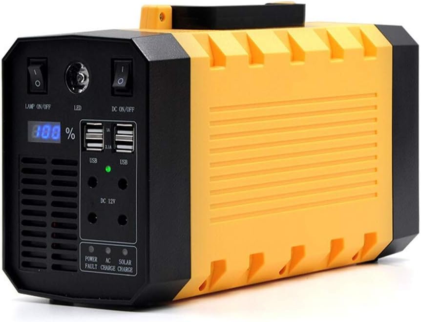 ZXCVBNAS groupe électrogène, 388.5 Wh, 338.5 Wh, 12 V, Noir/Orange, Générateur Portable Batterie Rechargeable au Lithium Générateur