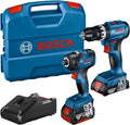 Bosch Professional visseuse à choc, 18 V, 2,0 Ah, 4,0 Ah, Bleu/Noir, chargeur GAL -40, L-Case) - Set Amazon Exclusive