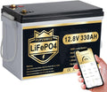 PUPVWMHB batterie, 12 V, 330 Ah, 4224 Wh, Gris/Noir, MINI LiFePO4 Lithium Battery, Bluetooth Lithium Battery