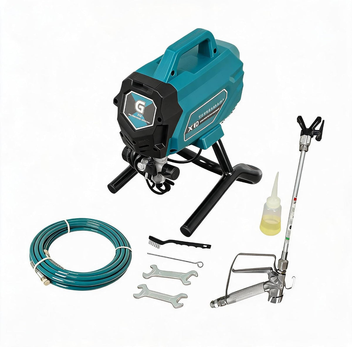 GarveeMore pulvérisateur, 750 W, Bleu/Blanc, de Peinture airless, 3300 PSI, Outil de Peinture Haute efficacité pour Maison