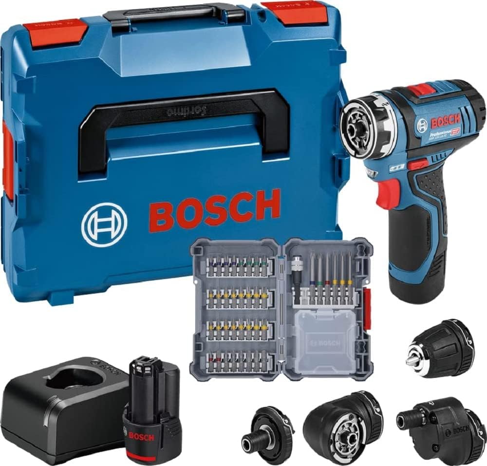 Bosch Professional perceuse-visseuse, 12 V, 2 x 2.0, Noir, GSR -15 FC, Ah batterie/chargeur/accessoires