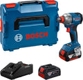 Bosch Professional Visseuses à choc, 18 V, 4.0 Ah, Bleu/Noir, System boulonneuse sans-fil GDX -285 (avec 2 batteries GBA