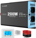 OLTEANP onduleur, 2500 W, 24 V, 230 V, Noir/Bleu, Pur Onde Sinusoïdale, Convertisseur à pour Camion, Secours Domestique