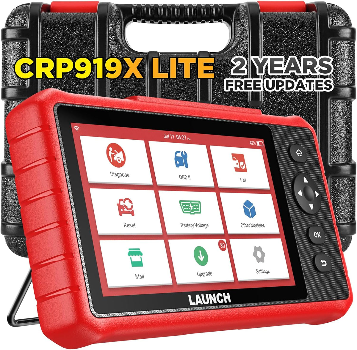 LAUNCH Outils diagnostics pour système de moteur OBD-II, Rouge/Noir, CRP919X Lite OBD2 Scanner Outil de Diagnostic