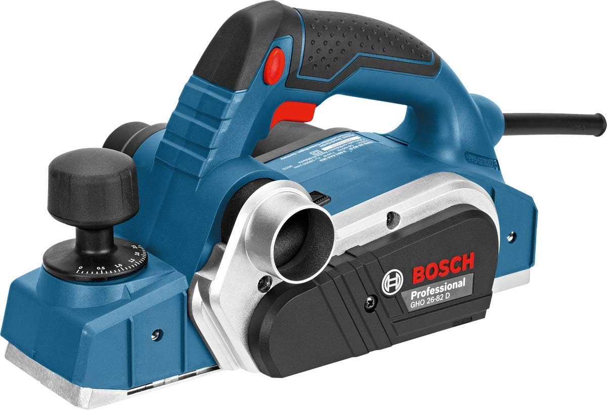 Bosch Professional Rabots, 710 W, 2,5 mm, Bleu/Noir, rabot GHO 26-82 D (puissance, butée parallèle, clé six pans mâle