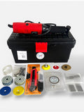 2.0 OUTILLAGE CARRELEUR Artisan français Kits d'outils, 550 W, Blanc/Gris, Kit Meuleuse P6, Mandrin)