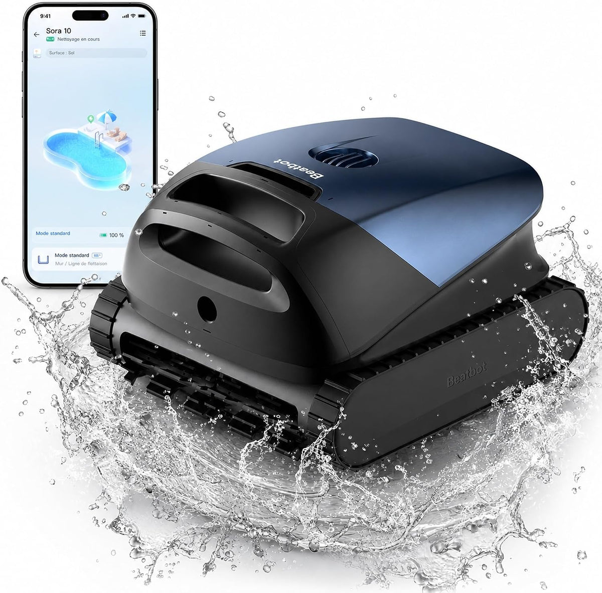 Beatbot Systèmes de nettoyage automatique, 5 L, 300 m, Bleu, Sora 10 Robot Piscine sans Fil, Ultra-Puissant 25700 LPH