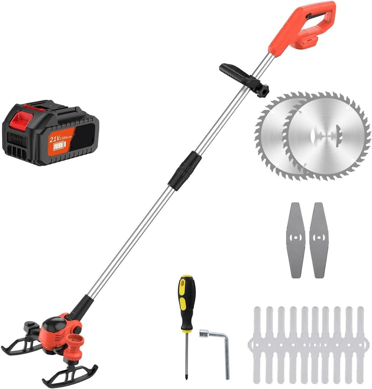 HVSYVVSRL tondeuse à gazon, 850 W, ABS + acier inoxydable + aluminium, Orange, sans Fil, Électrique Portable