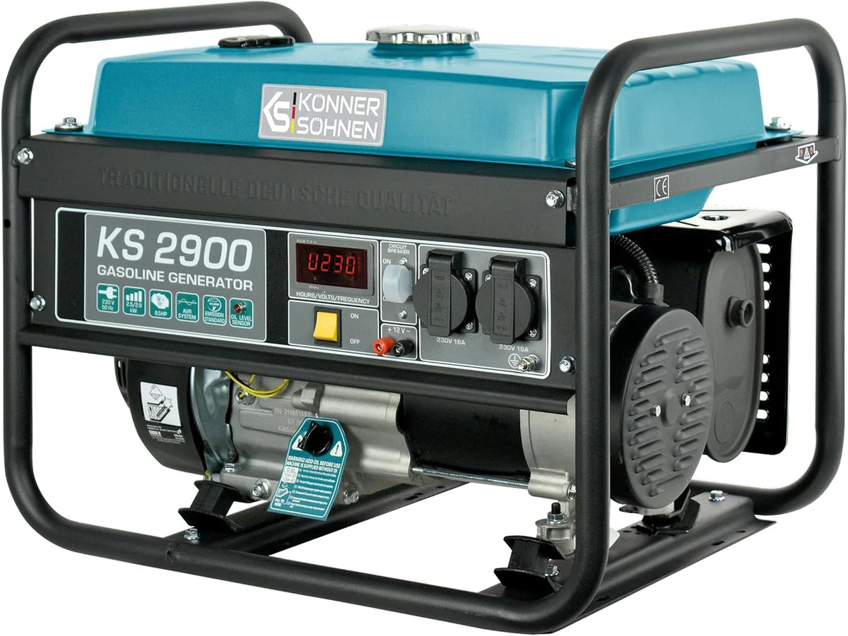 K&S Könner&Söhnen groupe électrogène, 2900 G, 2900 W, 2x16, 230 V, 12 V, Noir/Gris, KS énérateur à essence