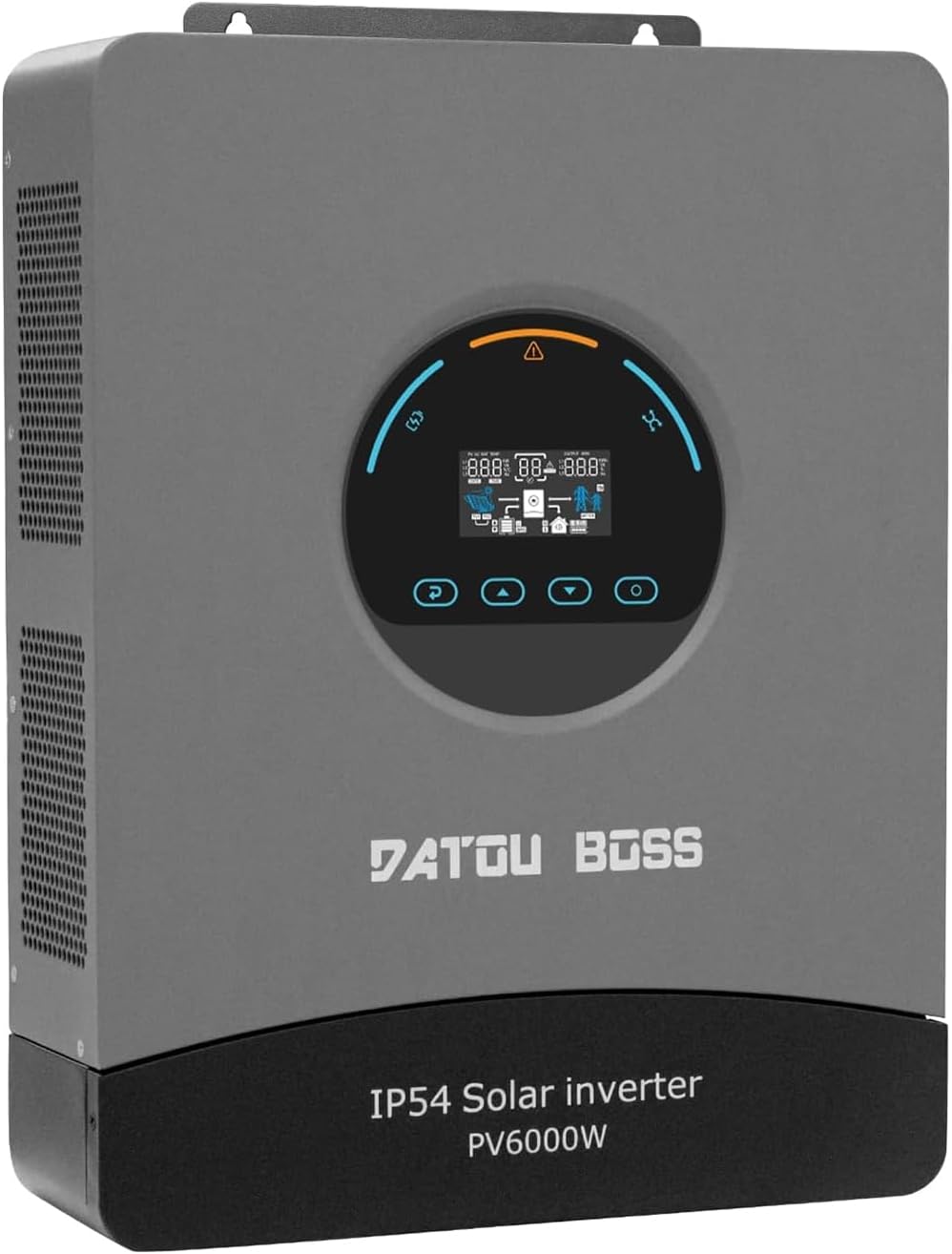 DATOUBOSS onduleur, 6000 W, 48 V, 8000 W, Gris/Noir, Solaire Hybride, Onde Sinusoïdale Pure, Array PV, MPPT 120A Intégré
